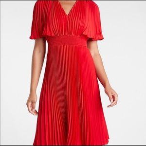 Express Pleated Red Dress Size large